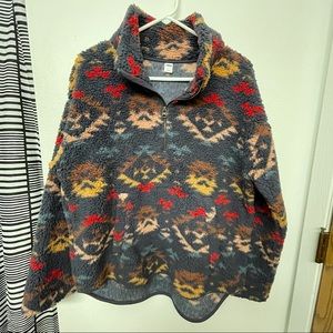 Old Navy Aztec Sherpa Quarter Zip